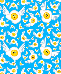 funny eggs pattern.Colorful hand drawn patchwork flat cartoon seamless pattern. Handmade patch work quilt style background for textile concept or fun modern backdrop design.