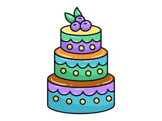Hand drawn Food Cake Illustration
