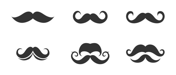 Mustache icon set. Vector illustration.