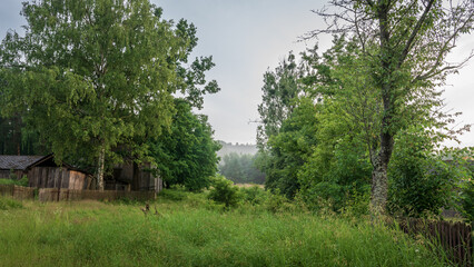 Beautiful rural landscape of a small village in eastern Poland. Roztocze, Poland