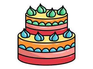 Hand drawn Food Cake Illustration