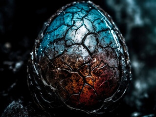 A warm dragon egg, generative AI art illustration