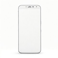 Mockup of smartphone with blank white screen on white background