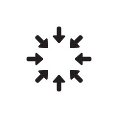 Arrow radial inside vector. Circle inward