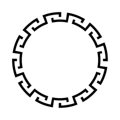 Fototapeta na wymiar Greek circle frame border vector meander round