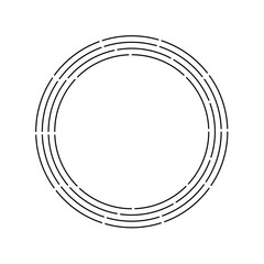 Tech concentric abstract circle frame vector.