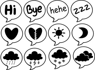 emoji box speech bubble vector set 
