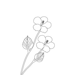 illustration of a flower Coloring page Hand Drawn Vector Sketch Line Art 