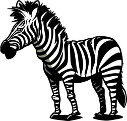 Obraz na płótnie Canvas a zebra in comic style , on transparent background as PNG.(generative ai)