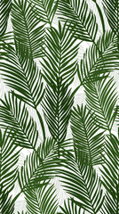 Seamless pattern with tropical palm leaves on white background. Exotic fashion prints. Vector illustration.