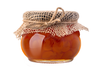 jam in a jar tied with a rope