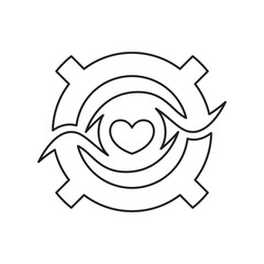 love eye logo design simple modern. highly creative monogram style icon symbol.
