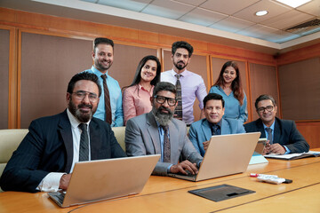 Indian businesspeople group attending meeting at conference hall