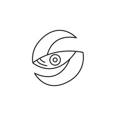letter S eye logo modern sign template. logo with monoline style,

