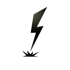 silhouette of lightning striking. lightning bolt flashed. vector illustration