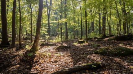 path in the forest sunlight
