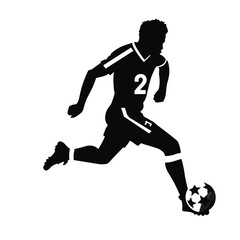 Fototapeta na wymiar soccer player silhouette vector design logo