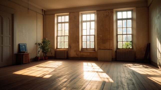 Interior of an empty spacious apartment