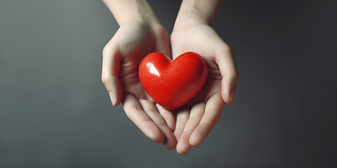 hands holding heart on heart day