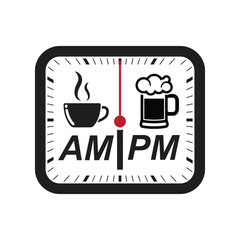 AM/PM icon isolated on background vector illustration.