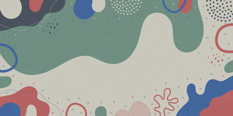 Cute background. Background from abstract shapes and dots. Vector background.