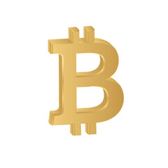 Bitcoin golden 3d sign vector exchange symbol