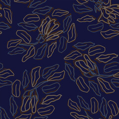 Fototapeta na wymiar Blue Paisley abstract Seamless Pattern Design