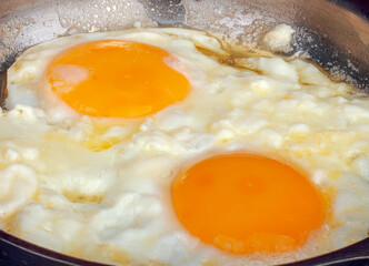 Fried eggs are delicious, appetizing