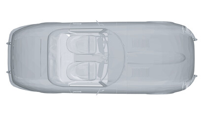 Luxury convertible car. Art picture Car cabriolet with outlines. Vector illustration vehicle. Polygonal illustrate Isolated on white background. 3D.