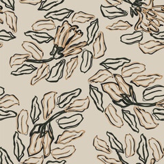 Fototapeta premium Neutral Colour Paisley abstract Seamless Pattern Design