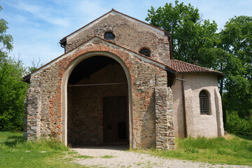 Fototapeta na wymiar Archaeological park of Castelseprio, Varese province, Italy: church