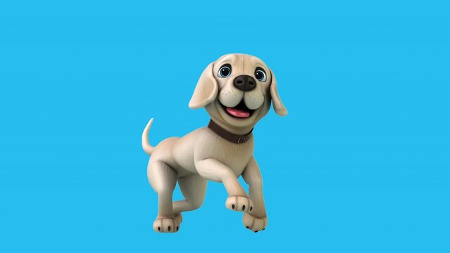 Fun 3D cartoon white Labrador retriever (with alpha channel included)