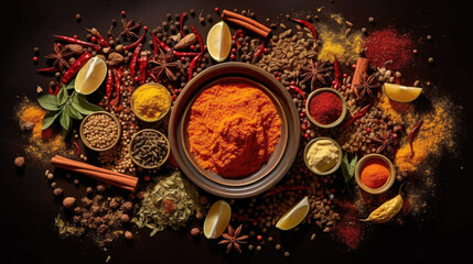 Obraz na płótnie Canvas Traditional spices. Generative AI