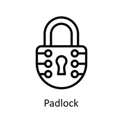 Padlock Vector  outline Icon Design illustration. User interface Symbol on White background EPS 10 File