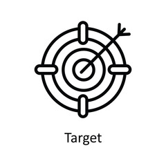 Target  Vector  outline Icon Design illustration. User interface Symbol on White background EPS 10 File