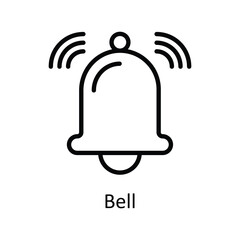 Bell Vector  outline Icon Design illustration. User interface Symbol on White background EPS 10 File