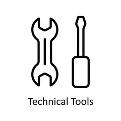 Technical Tools Vector  outline Icon Design illustration. User interface Symbol on White background EPS 10 File