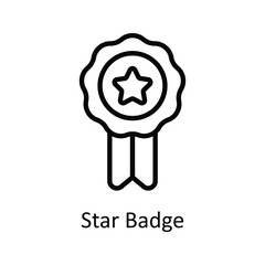 Star Badge Vector  outline Icon Design illustration. User interface Symbol on White background EPS 10 File