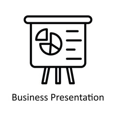 Business Presentation Vector  outline Icon Design illustration. User interface Symbol on White background EPS 10 File