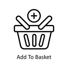 Add To Basket Vector  outline Icon Design illustration. User interface Symbol on White background EPS 10 File