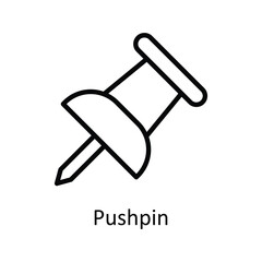 Pushpin Vector  outline Icon Design illustration. User interface Symbol on White background EPS 10 File