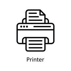Printer Vector  outline Icon Design illustration. User interface Symbol on White background EPS 10 File