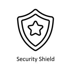 Security Shield Vector  outline Icon Design illustration. User interface Symbol on White background EPS 10 File