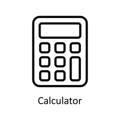 Calculator Vector  outline Icon Design illustration. User interface Symbol on White background EPS 10 File