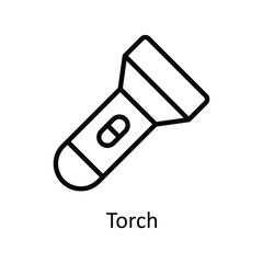 Torch Vector  outline Icon Design illustration. User interface Symbol on White background EPS 10 File