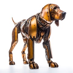Bloodhound hunting dog animal robot, generative ai generated technology - obrazy, fototapety, plakaty