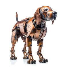 Bloodhound dog steel robot, generative ai generated technology - obrazy, fototapety, plakaty