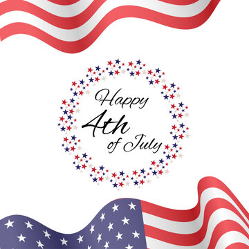 4th of july independence day background with stars and flag