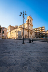 Fototapeta premium View of the Avola Cathedral, Syracuse, Sicily, Italy, Europe