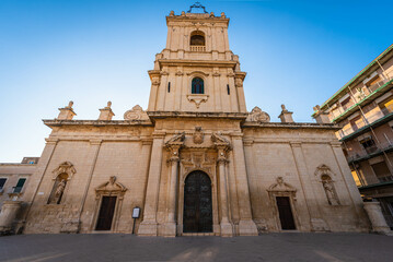 View of the Avola Cathedral, Syracuse, Sicily, Italy, Europe